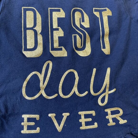 Carters Navy Blue "Best Day Ever" Toddler Girls Tunic 4T - Picture 2 of 5
